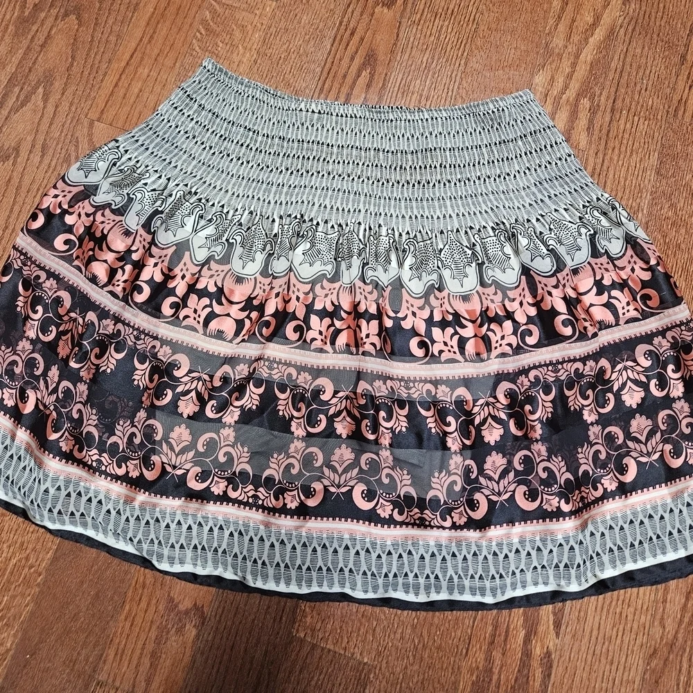 Max Studio Blue and Pink Bubble Mini Skirt